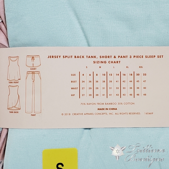 Munki Munki 3 Piece Women's Pajama Sleep Set NWT - Picture 12 of 14